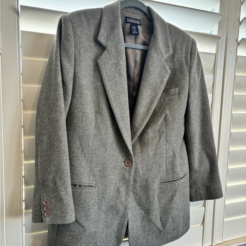Lands end wool and cashmere blend jacket